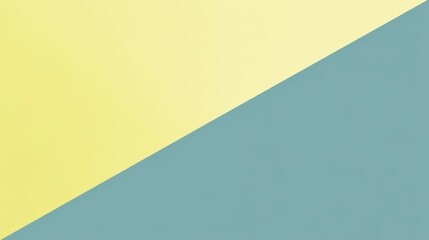 Two-color block with diagonal split in yellow and teal, soft contrast, minimalist design for backgrounds and covers.