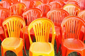 Colorful plastic chairs