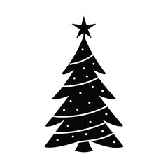 Christmas Tree Star Minimal Vector Silhouette