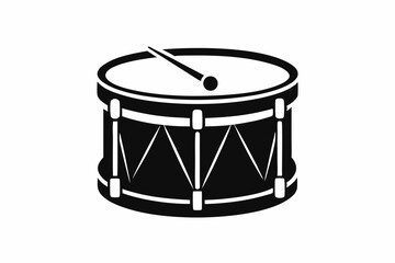 drum sihouette black vector