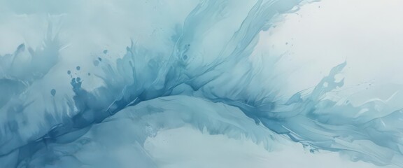 Abstract light blue watercolor painting, soft ocean-like texture, calming and artistic ,  calm,  image, watercolor