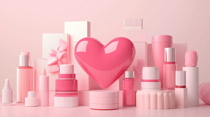 Love Your Skin Day Celebration with Pink Skincare and Beauty Products &ndash; Feminine Cosmetics for Healthy Skin Glow