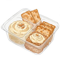 Hummus and Crackers in a Plastic Container
