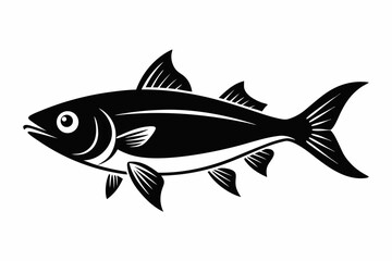 jackfish sihouette black vector