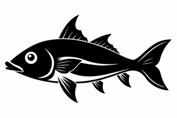 jackfish sihouette black vector