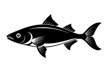 jackfish sihouette black vector