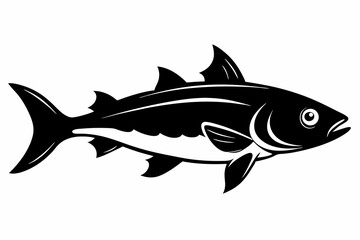 jackfish sihouette black vector