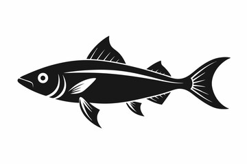 jackfish sihouette black vector