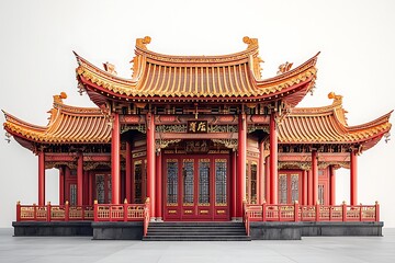 Heritage Pavilion Design With Symmetrical Stairs And Ornamental Roof high resolution photo