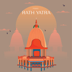 Traditional Indian Rath Yatra Poster Design – Lord Jagannath, Balabhadra, Subhadra
