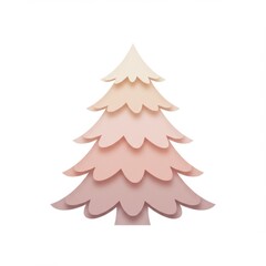Obraz premium Pastel Pink Christmas Tree Illustration