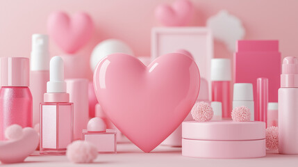 Love Your Skin Day Celebration with Pink Skincare and Beauty Products &ndash; Feminine Cosmetics for Healthy Skin Glow