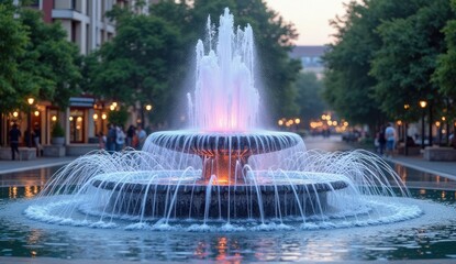 fountain at night