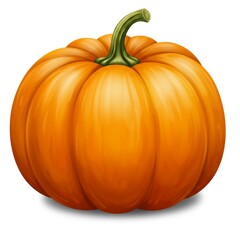 Obraz premium Orange Ripe Pumpkin on White Background