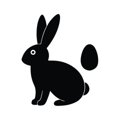 Bunny Egg Easter Vector Silhouette