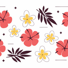 Obraz premium Modern aesthetic floral design digital artwork from a nature-inspired top view