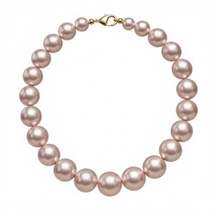 Obraz premium Pink Pearl Necklace on White Background