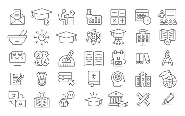 Knowledge and education icons signify learning