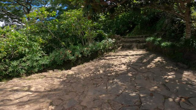 POV path around Royal Palace Rova on Ambohimanga Hill, Antananarivo province in Madagascar
