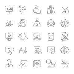 Digital learning icons depict education