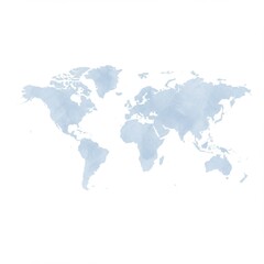 Obraz premium Light Blue Watercolor World Map Illustration