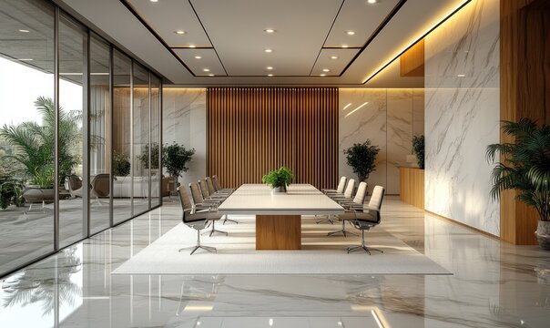 Modern, spacious dining area with elegant design.