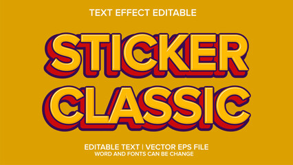 sticker classic text effect vector editable