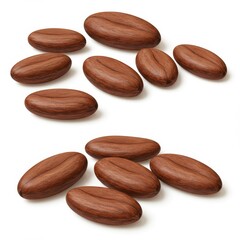 Obraz premium Roasted Coffee Beans Scattered on White Background