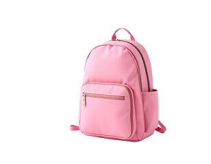 Pink Mini Backpack with Zippered Pockets and Carry Handle