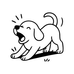 a cute dog barking happily