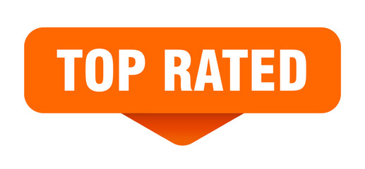 top rated sticker. top rated sign on transparent background