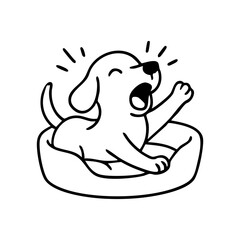 a cute dog barking happily