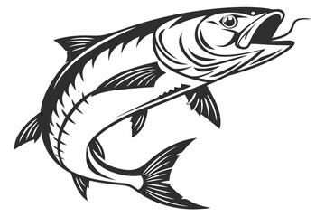 tarpon sihouette black vector