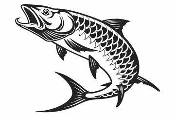 tarpon sihouette black vector