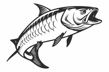 tarpon sihouette black vector