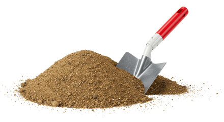 Isolated Pile of Dirt with Shovel