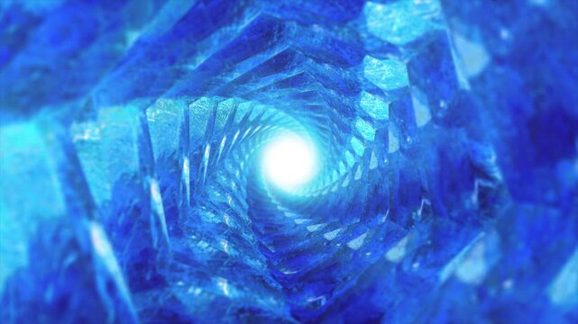 Icy 3D Tunnel &ndash; Dragon-inspired Fantasy Passage