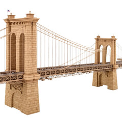 Naklejka premium golden gate bridge in San Francisco with transparent background PNG and JPEG image