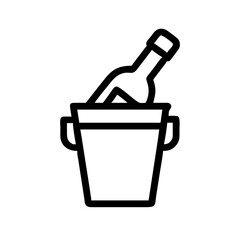 Champagne with Ice Bucket Drink Icon Design