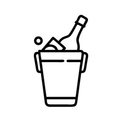 Champagne with Ice Bucket Drink Icon Design