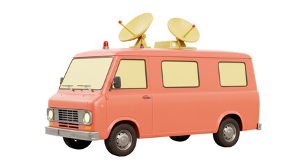 Isolated News Van