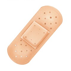 Beige Adhesive Bandage Illustration on White Background