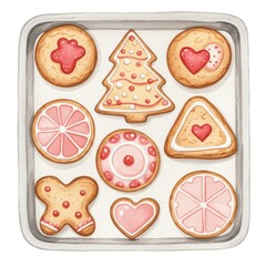 Assorted Christmas Cookies on Baking Sheet