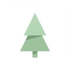 Obraz premium Geometric Pale Green Christmas Tree Illustration