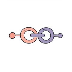 Abstract Pink and Purple Linked Circles Illustration