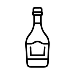 Liquor Bottle with Label Icon Design

