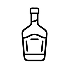 Liquor Bottle with Label Icon Design

