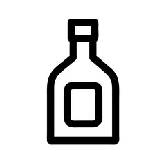 Liquor Bottle with Label Icon Design

