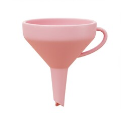 Pink Silicone Funnel with Handle for Kitchen Use