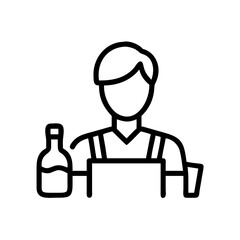 Bartender with Bottles Service Icon Design